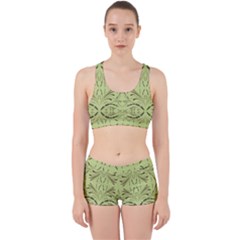 Floral Folk Damask Pattern Fantasy Flowers  Work It Out Gym Set by Eskimos