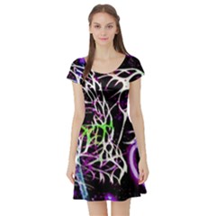 Officially Sexy Panther Collection Purple Short Sleeve Skater Dress by ShopOfficiallySexy