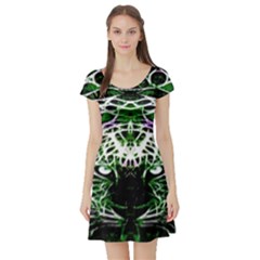 Officially Sexy Panther Collection Green Short Sleeve Skater Dress by ShopOfficiallySexy