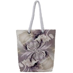 Fractal Feathers Full Print Rope Handle Tote (small) by MRNStudios