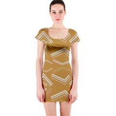 Abstract Geometric Design    Short Sleeve Bodycon Dress by Eskimos