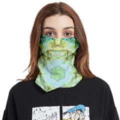 Green Marble Face Covering Bandana (two Sides)