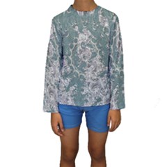 Seaweed Mandala Kids  Long Sleeve Swimwear by MRNStudios