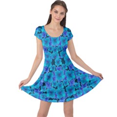 Blue In Bloom On Fauna A Joy For The Soul Decorative Cap Sleeve Dress by pepitasart