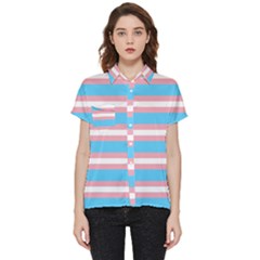 Trans Flag Stripes Short Sleeve Pocket Shirt by WetdryvacsLair