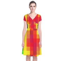 Pride Plaid Short Sleeve Front Wrap Dress by WetdryvacsLair