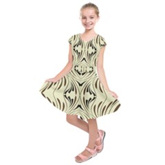 Folk Flowers Print Floral Pattern Ethnic Art Kids  Short Sleeve Dress by Eskimos