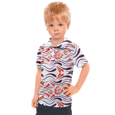 Folk Flowers Print Floral Pattern Ethnic Art Kids  Polo Tee by Eskimos