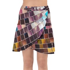Funky Disco Ball Wrap Front Skirt by essentialimage365