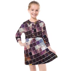 Funky Disco Ball Kids  Quarter Sleeve Shirt Dress by essentialimage365