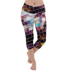 Funky Disco Ball Lightweight Velour Capri Yoga Leggings by essentialimage365