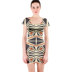 Abstract Geometric Design    Short Sleeve Bodycon Dress by Eskimos