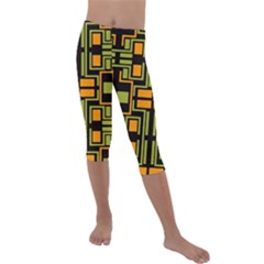 Abstract Geometric Design    Kids  Lightweight Velour Capri Leggings  by Eskimos