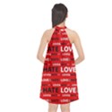 Love And Hate Typographic Design Pattern Halter Neckline Chiffon Dress  View2