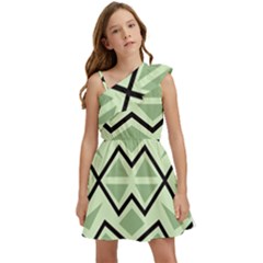 Abstract Pattern Geometric Backgrounds Kids  One Shoulder Party Dress by Eskimos
