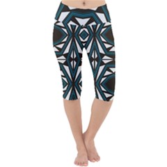 Abstract Pattern Geometric Backgrounds Lightweight Velour Cropped Yoga Leggings by Eskimos