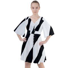 Zebra Lines Boho Button Up Dress by FunDressesShop