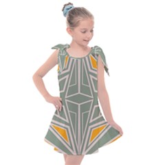 Abstract Pattern Geometric Backgrounds Kids  Tie Up Tunic Dress by Eskimos