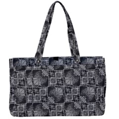 Black And Grey Rocky Geometric Pattern Design Canvas Work Bag by dflcprintsclothing