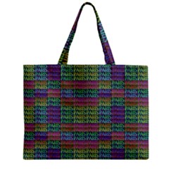 Paris Words Motif Colorful Pattern Zipper Mini Tote Bag by dflcprintsclothing