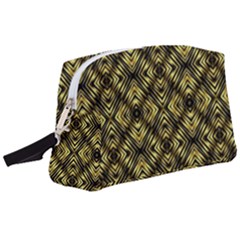 Tiled Mozaic Pattern, Gold And Black Color Symetric Design Wristlet Pouch Bag (large) by Casemiro