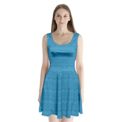 Sea Waves Split Back Mini Dress  by Sparkle