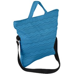 Sea Waves Fold Over Handle Tote Bag