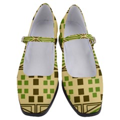 Abstract Pattern Geometric Backgrounds  Women s Mary Jane Shoes by Eskimos