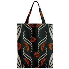 Folk Flowers Print Floral Pattern Ethnic Art Zipper Classic Tote Bag by Eskimos