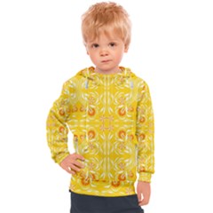 Folk Flowers Print Floral Pattern Ethnic Art Kids  Hooded Pullover by Eskimos