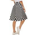 Illusion Checkerboard Black And White Pattern Classic Short Skirt View3