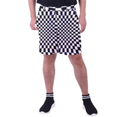 Illusion Checkerboard Black And White Pattern Men s Pocket Shorts