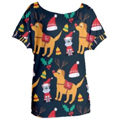 Funny Christmas Pattern Background Women s Oversized Tee by Jancukart