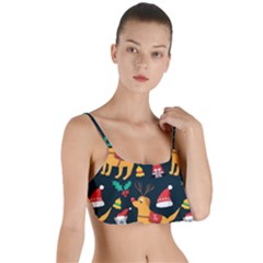 Funny Christmas Pattern Background Layered Top Bikini Top  by Jancukart