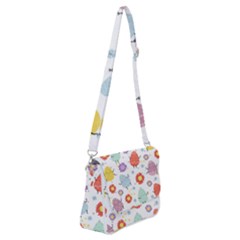 Easter Seamless Pattern With Cute Eggs Flowers Shoulder Bag With Back Zipper