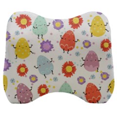 Easter Seamless Pattern With Cute Eggs Flowers Velour Head Support Cushion by Jancukart