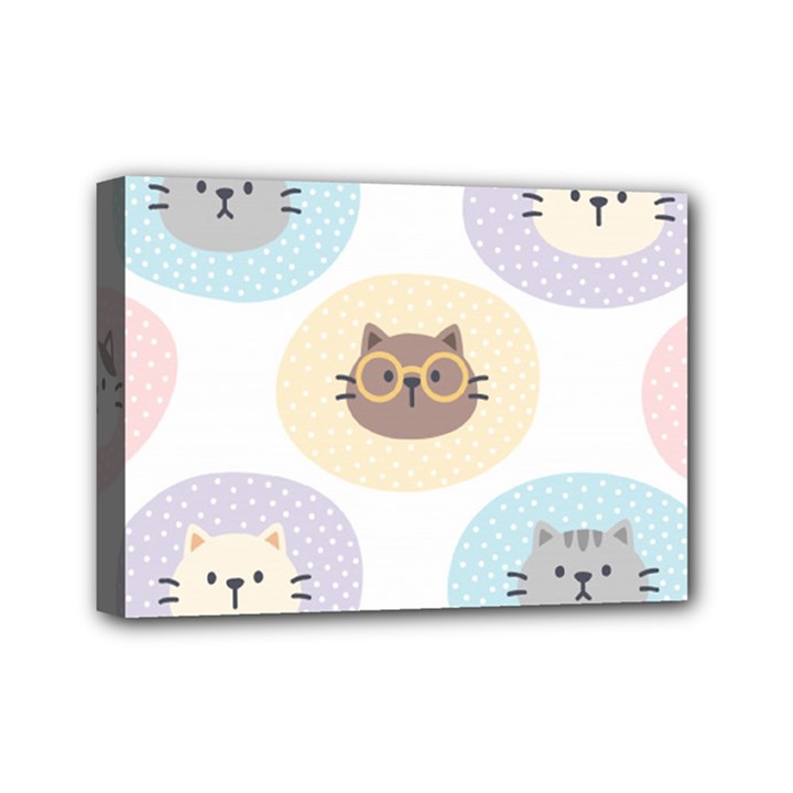 Cute Cat Seamless Pattern Background Mini Canvas 7  x 5  (Stretched)