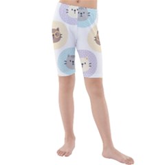 Cute Cat Seamless Pattern Background Kids  Mid Length Swim Shorts by Jancukart