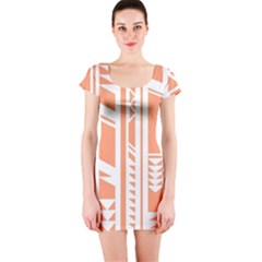 Tribal-pattern Short Sleeve Bodycon Dress