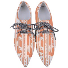 Tribal-pattern Pointed Oxford Shoes