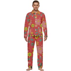 Aiflowers-pattern Men s Long Sleeve Velvet Pocket Pajamas Set