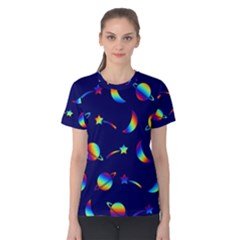 Space-pattern Colourful Women s Cotton Tee