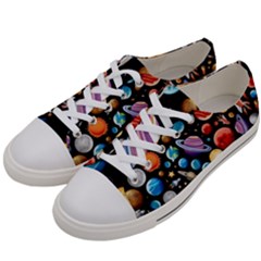 Background-with-many-planets-space Men s Low Top Canvas Sneakers