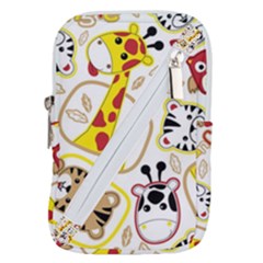 Vector-seamless-pattern-nice-animals-cartoon Belt Pouch Bag (small)