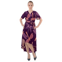 Dragonfly-pattern-design Front Wrap High Low Dress by Jancukart