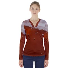 Bubble Beer V-neck Long Sleeve Top by artworkshop