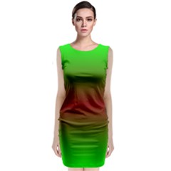 Ombre Green And Red Sleeveless Velvet Midi Dress by FunDressesShop