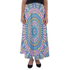 Mandala 01 Flared Maxi Skirt