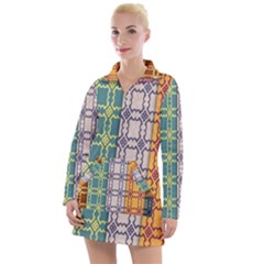 Grungy Vintage Patterns Women s Long Sleeve Casual Dress by artworkshop