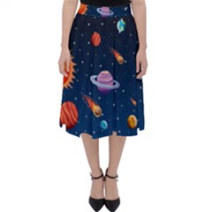 Background-template-with-bright-stars-dark-sky Classic Midi Skirt
